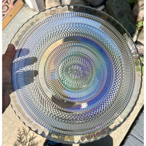 Vintage Iridescent Etched Plates